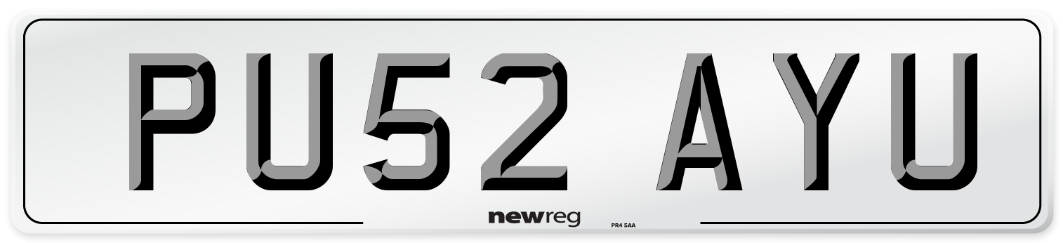 PU52 AYU Number Plate from New Reg